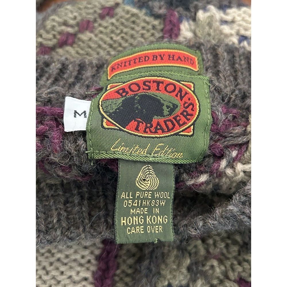 Boston Traders Limited Edition Hand Knitted Wool Men’s Medium Vintage Sweater - Picture 3 of 4
